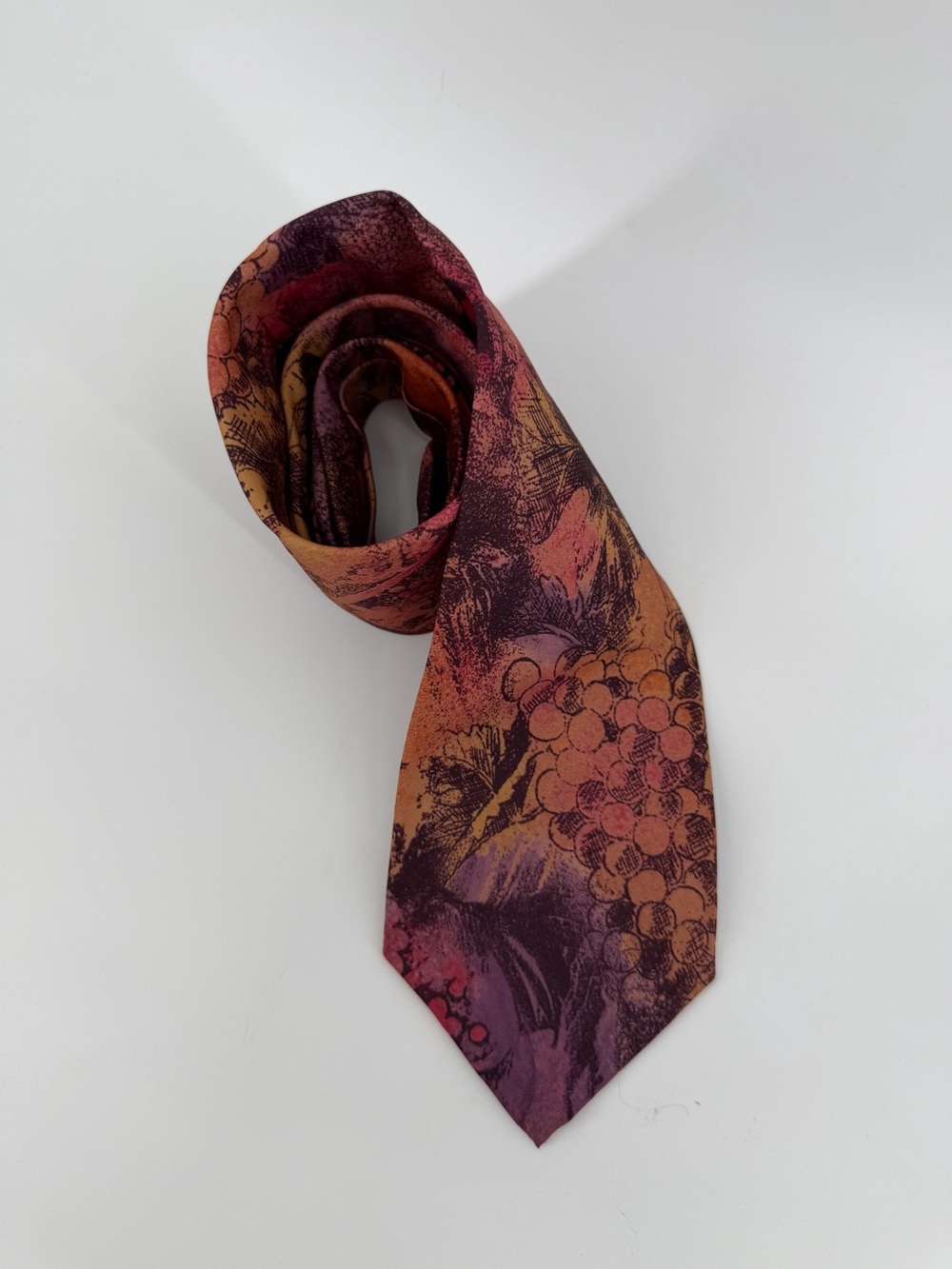 Vintage 90s Italian Silk Abstract Watercolor Tie